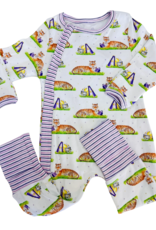 Nola Tawk Mascot Mania in Louisiana Organic Cotton Zip-Up Pajamas