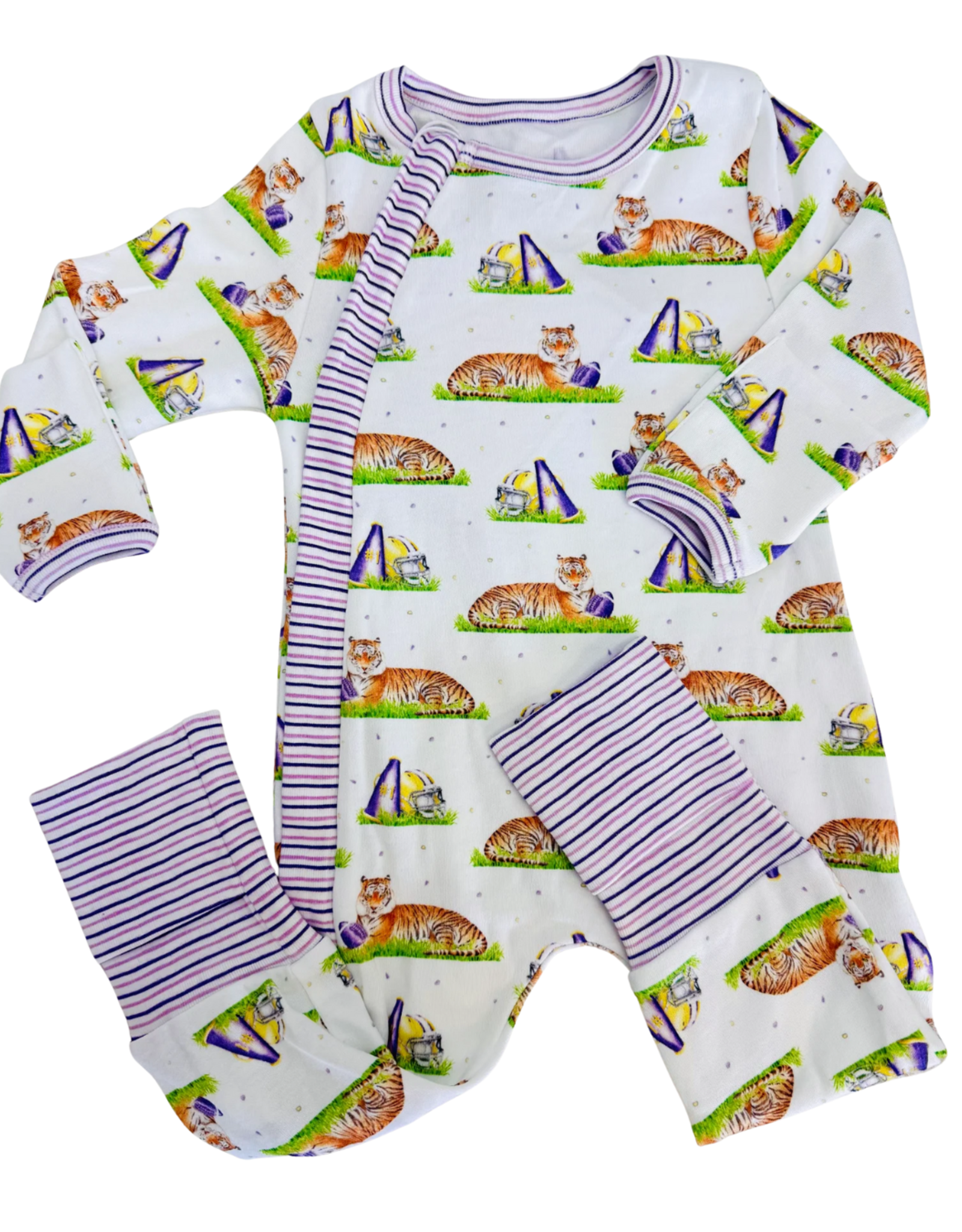 Nola Tawk Mascot Mania in Louisiana Organic Cotton Zip-Up Pajamas