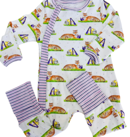 Nola Tawk Mascot Mania in Louisiana Organic Cotton Zip-Up Pajamas