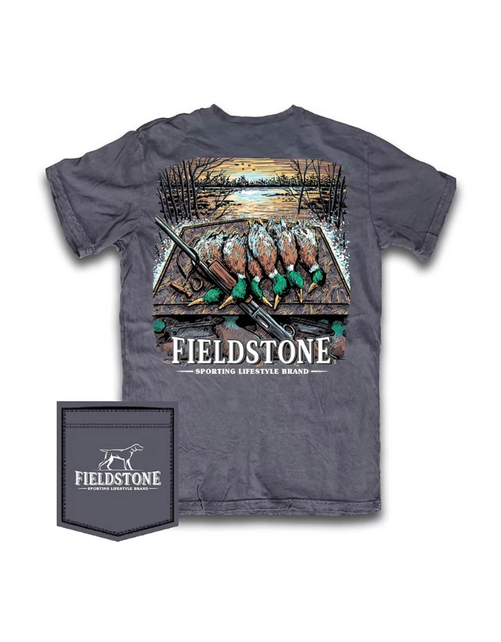 Fieldstone Youth SS Tee Mallard Spread, Anchor Slate