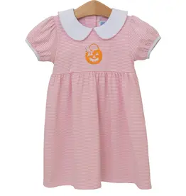 Trotter Street Kids Jack O'Lantern Dress - Pink Stripe