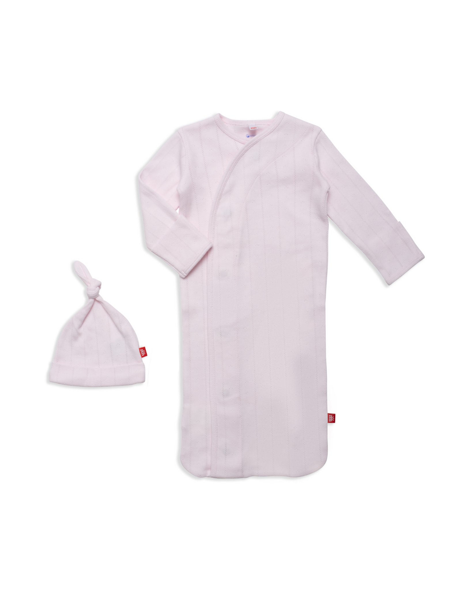 Magnetic Me Love Lines Pink Pointelle Magnetic Gown Set NB/3m