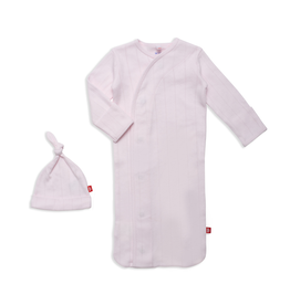 Magnetic Me Love Lines Pink Pointelle Magnetic Gown Set NB/3m