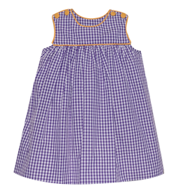 Southern Saturday Purple Gingham/Gold Dress w/ Buttons