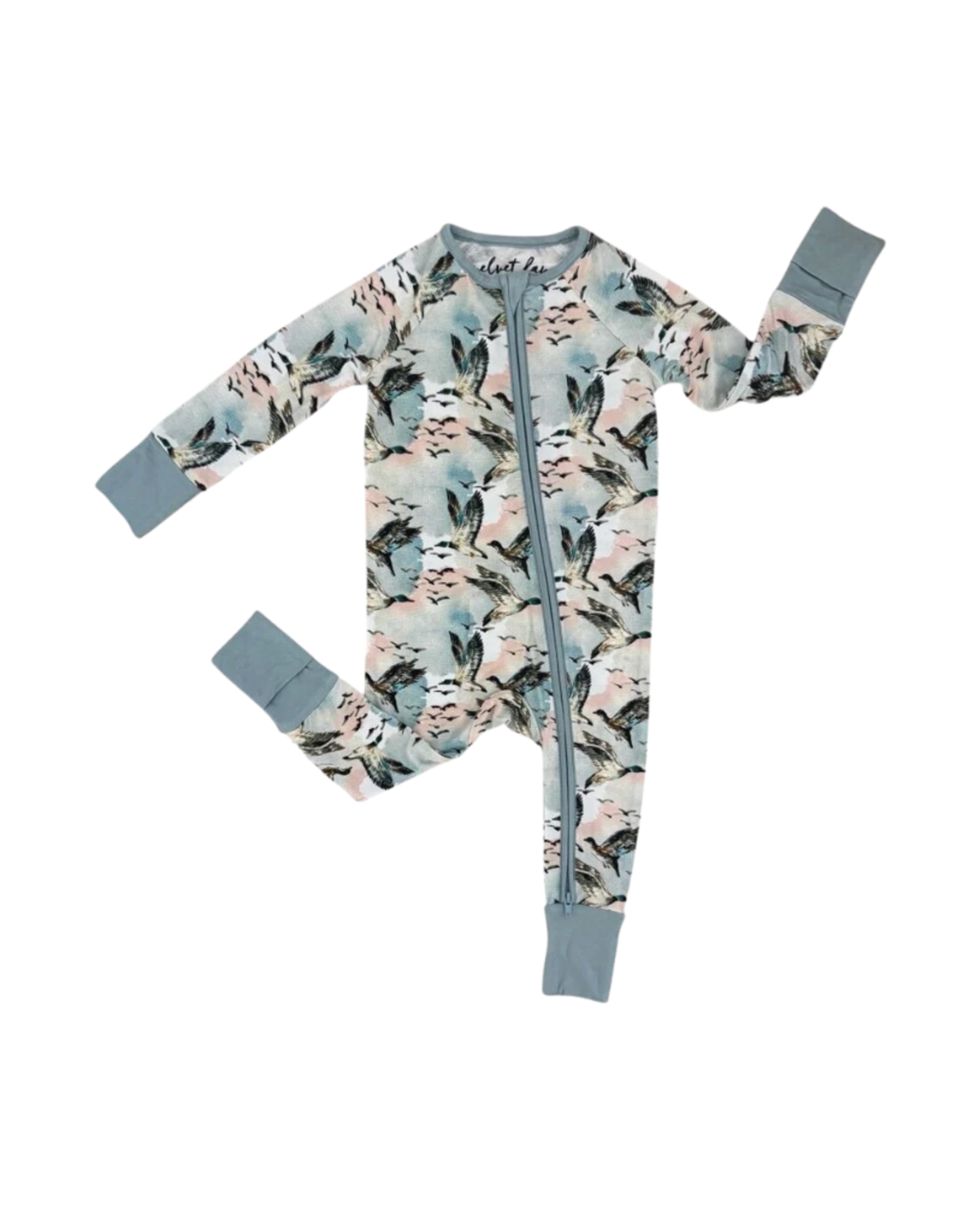 Velvet Fawn Bamboo Zipper Pajama, Mallard Sky