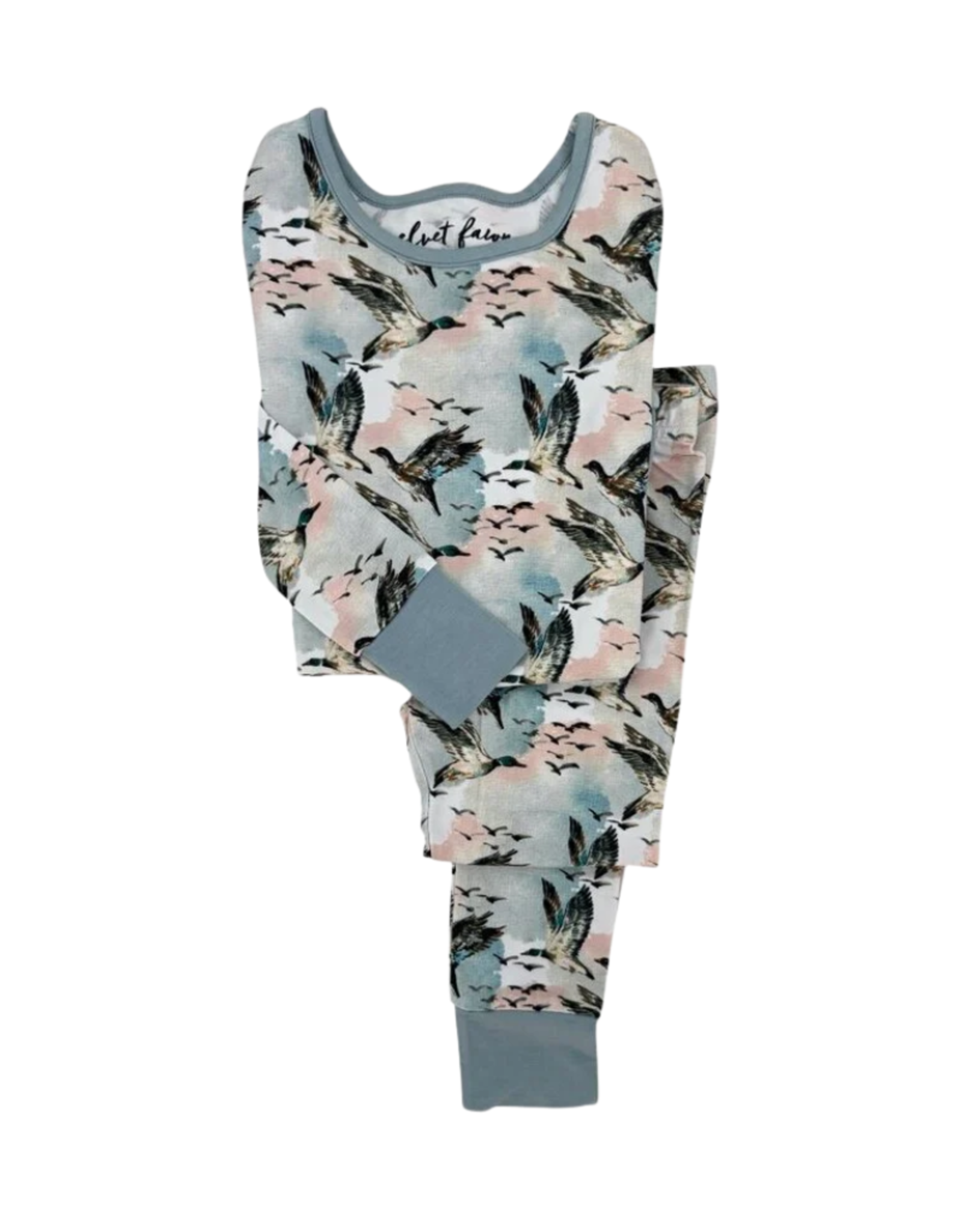 Velvet Fawn Bamboo Pajama Set, Mallard Sky