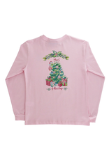 The Bailey Boys LS Logo Tee, Santa Tree on Pink