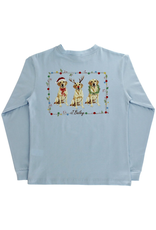 The Bailey Boys LS Logo Tee, Christmas Labs on Light Blue