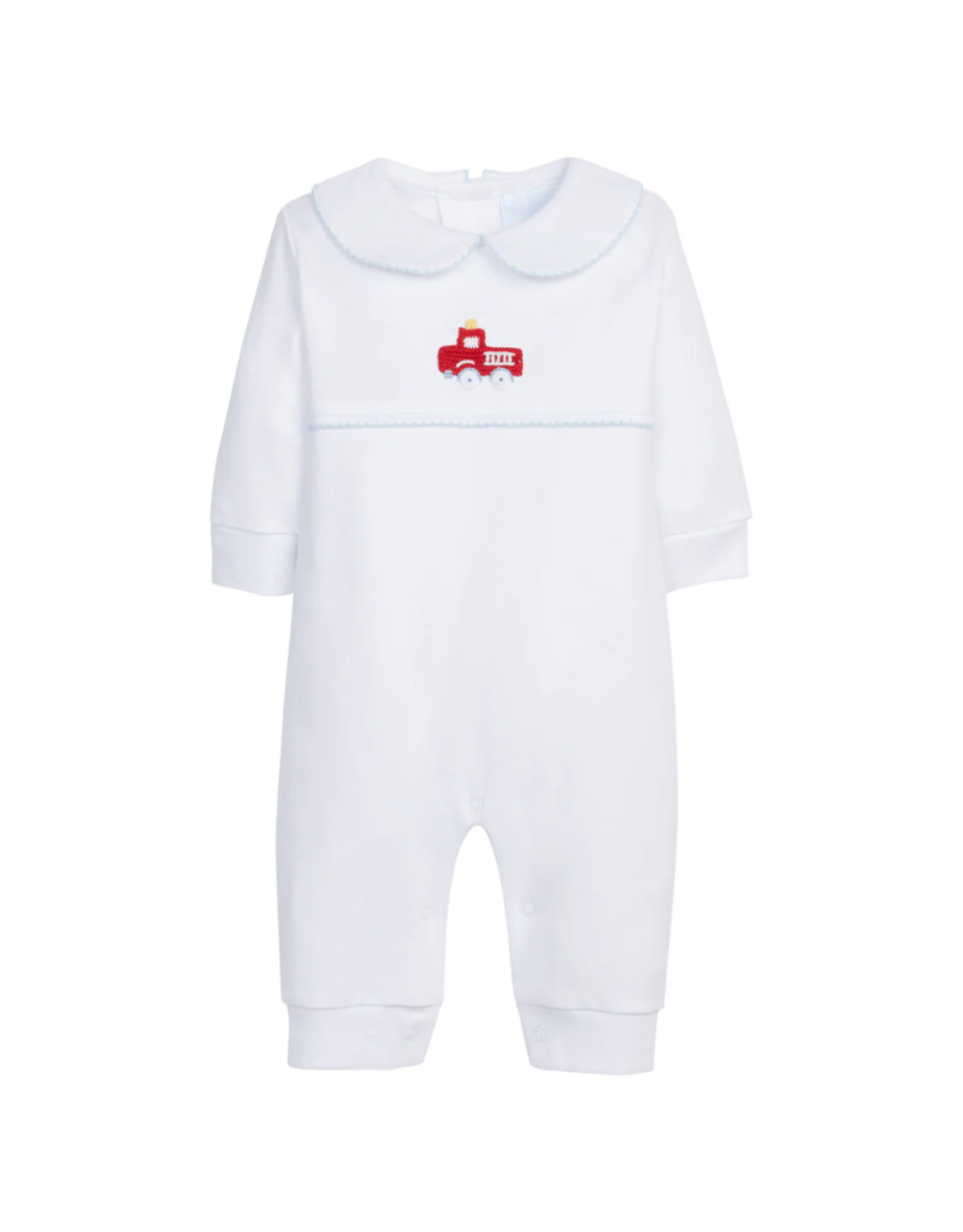 Little English Firetruck Crochet Playsuit