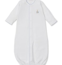 Kissy Kissy Premier Noah's Ark Blue Emb Conv Gown NB