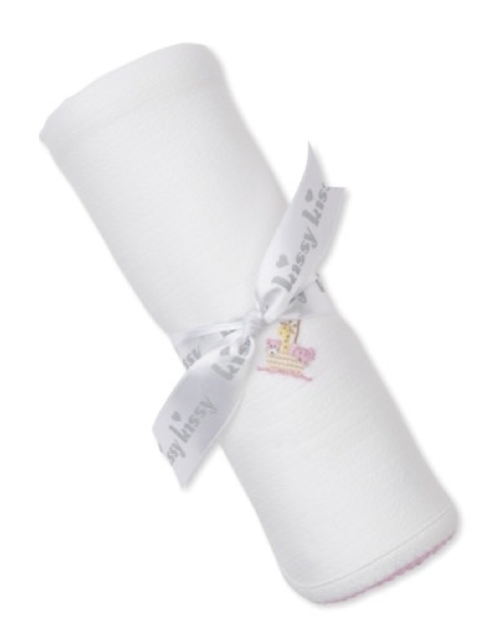 Kissy Kissy Premier Noah's Art Pink Emb Blanket
