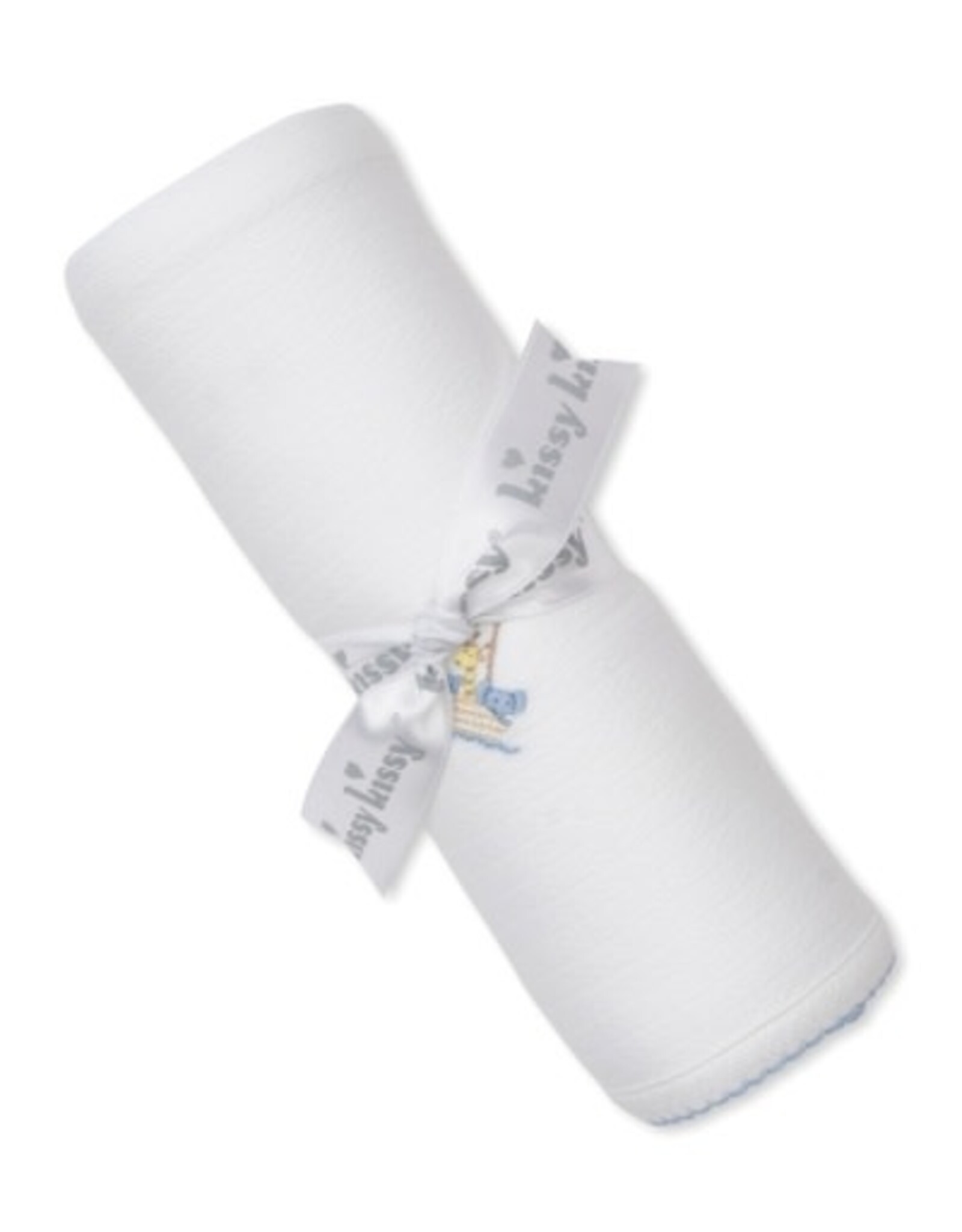 Kissy Kissy Premier Noah's Art Blue Emb Blanket