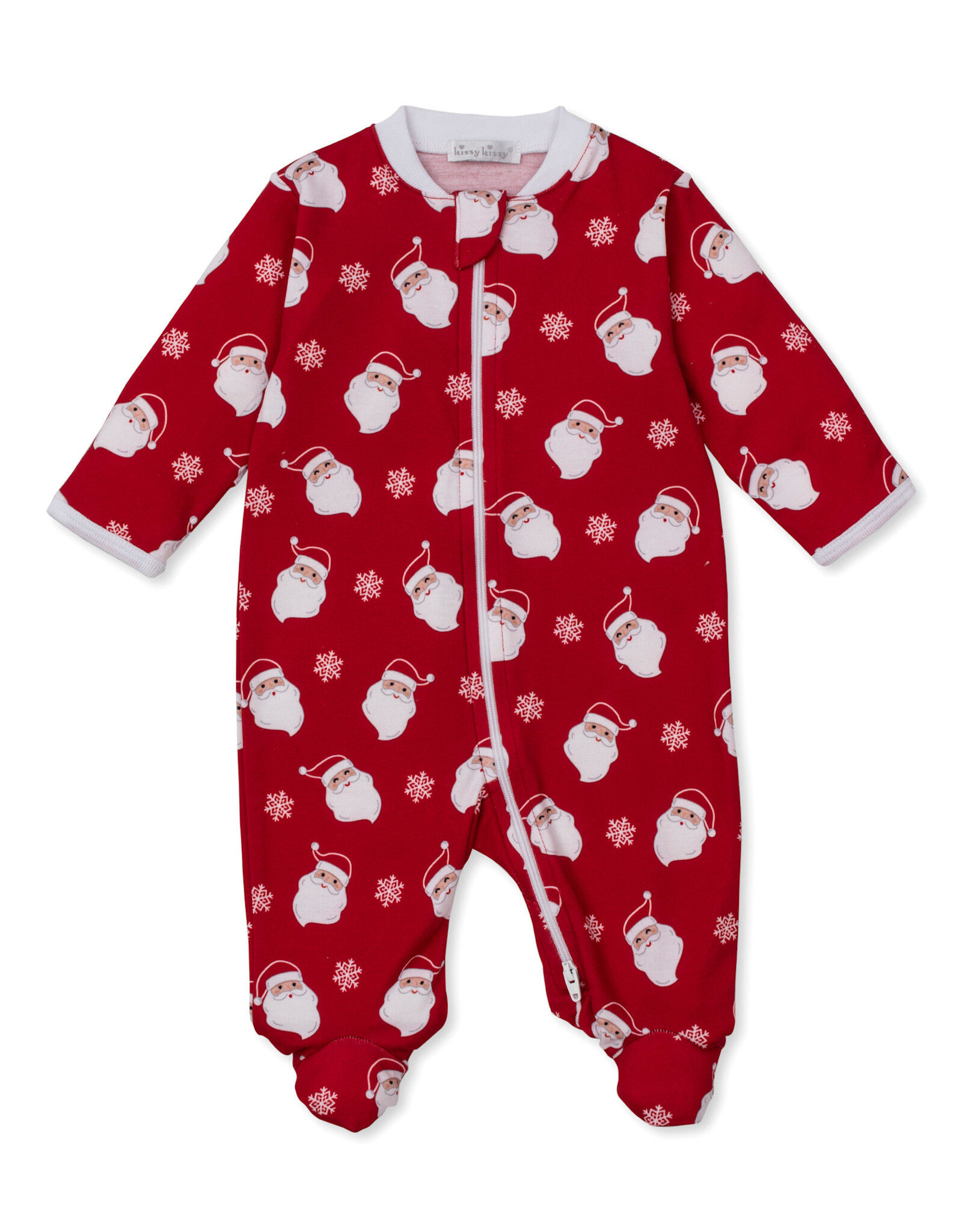 Kissy Kissy Smiling Santa Zip Footie