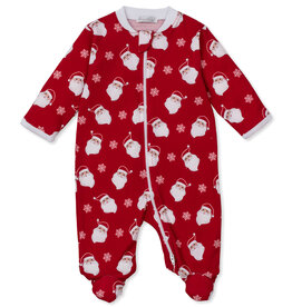 Kissy Kissy Smiling Santa Zip Footie