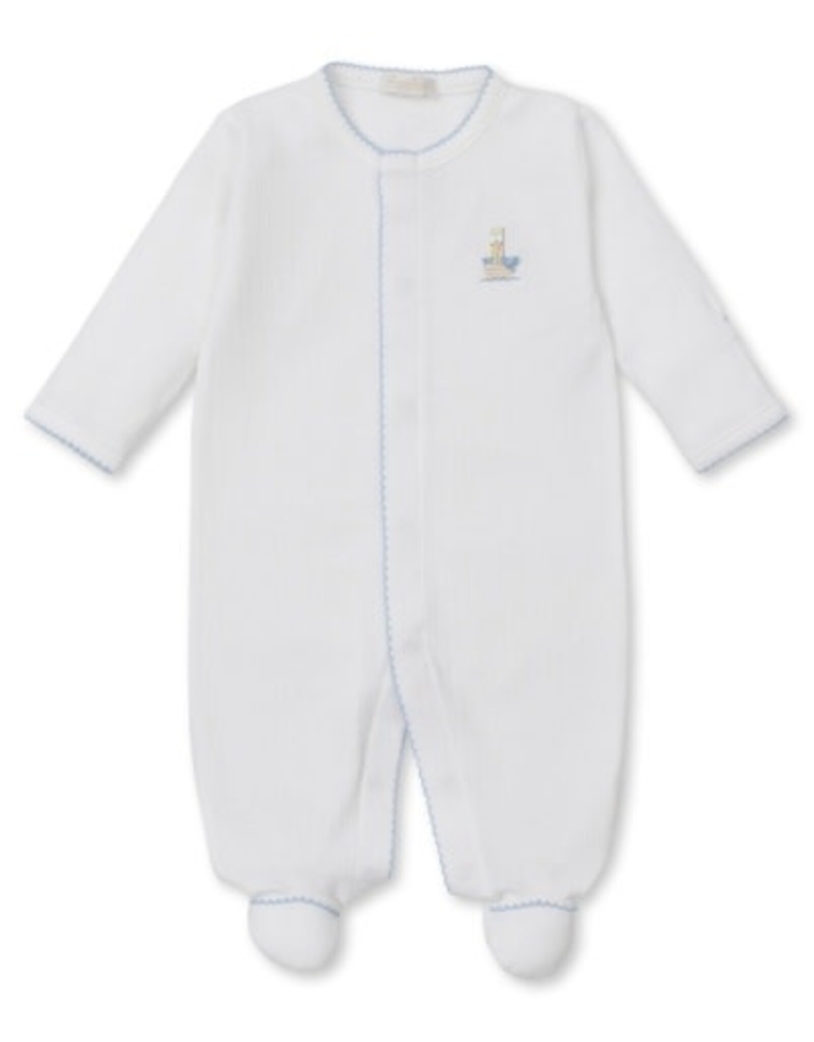 Kissy Kissy Premier Noah's Ark Blue Emb Footie