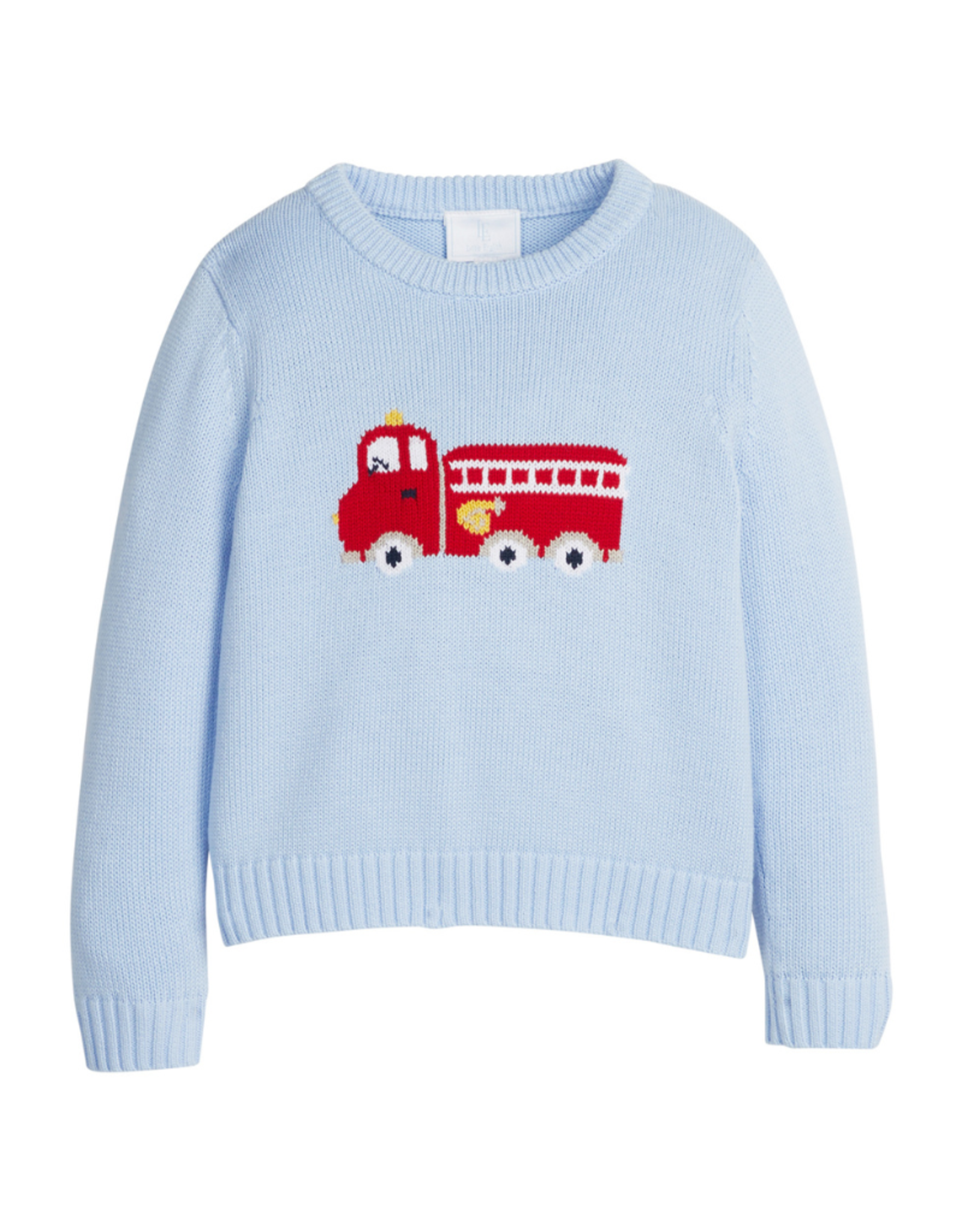 Little English Intarsia Sweater, Firetruck