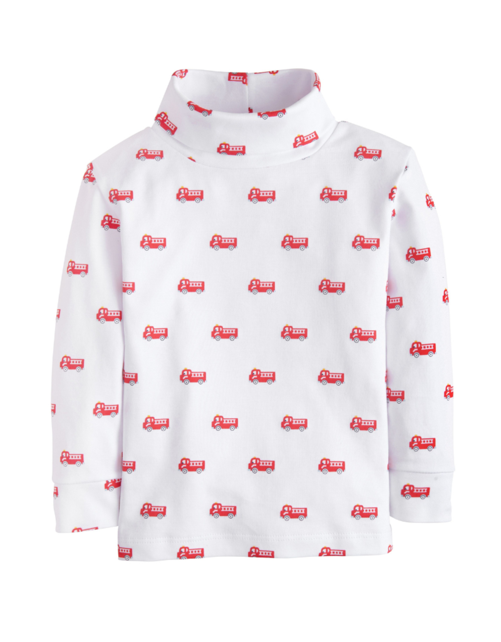 Little English Fire Truck Printed Turtleneck