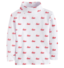Little English Fire Truck Printed Turtleneck