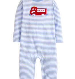 Little English Applique Romper Fire Truck
