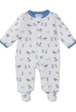 Kissy Kissy Puppy's Sleigh Riding Fun Zip Footie, Blue