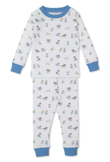 Kissy Kissy Puppy's Sleigh Riding Fun PJ Set, Blue
