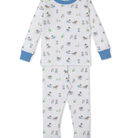Kissy Kissy Puppy's Sleigh Riding Fun PJ Set, Blue