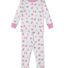 Kissy Kissy Puppy's Sleigh Riding Fun PJ Set, Pink