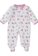 Kissy Kissy Puppy's Sleigh Riding Fun Zip Footie, Pink