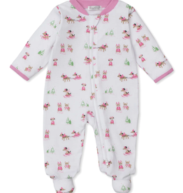 Kissy Kissy Puppy's Sleigh Riding Fun Zip Footie, Pink