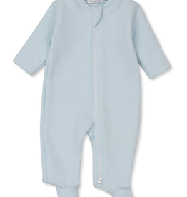 Kissy Kissy Classic Jacquard Zip Footie, Blue