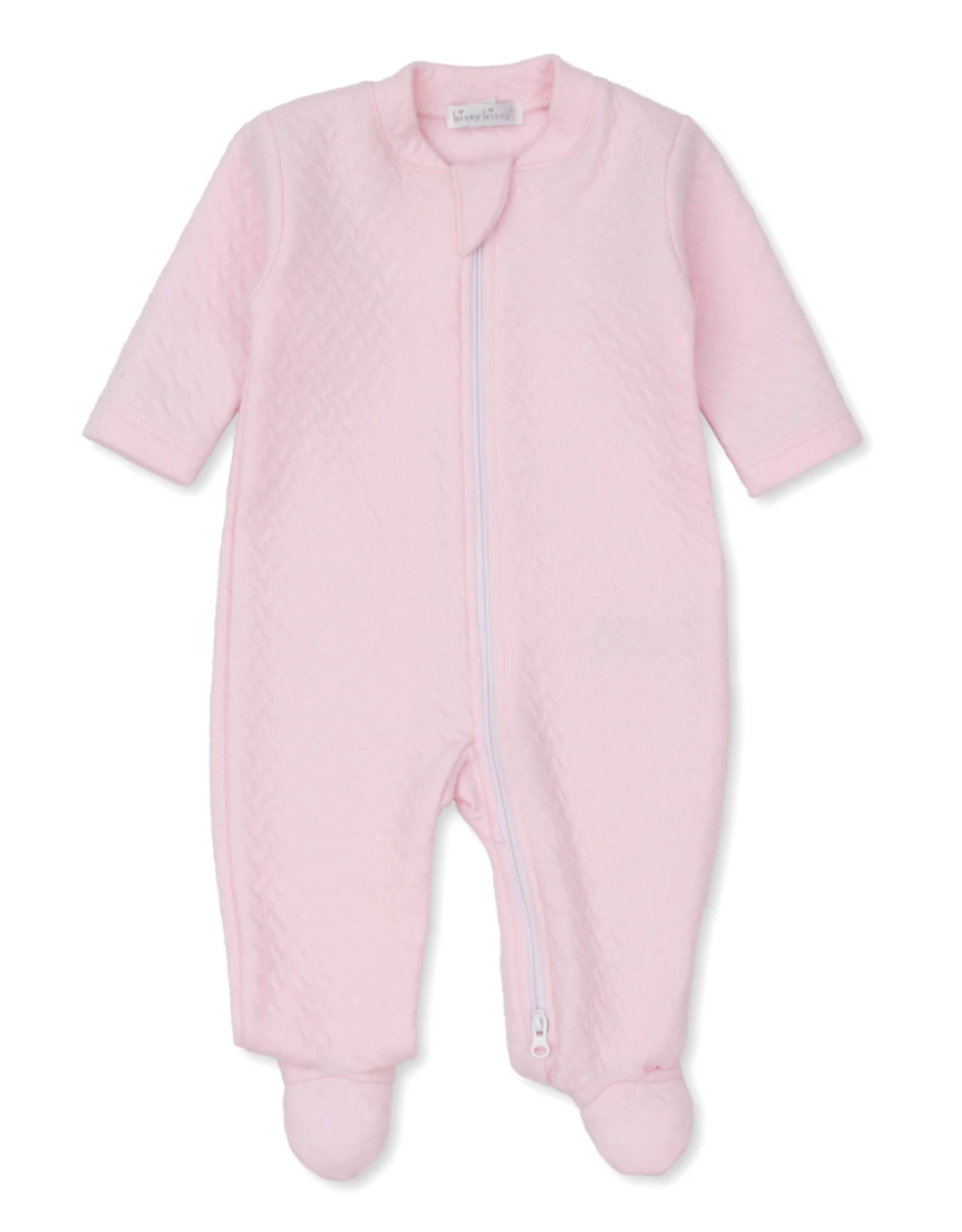 Kissy Kissy Classic Jacquard Zip Footie, Pink