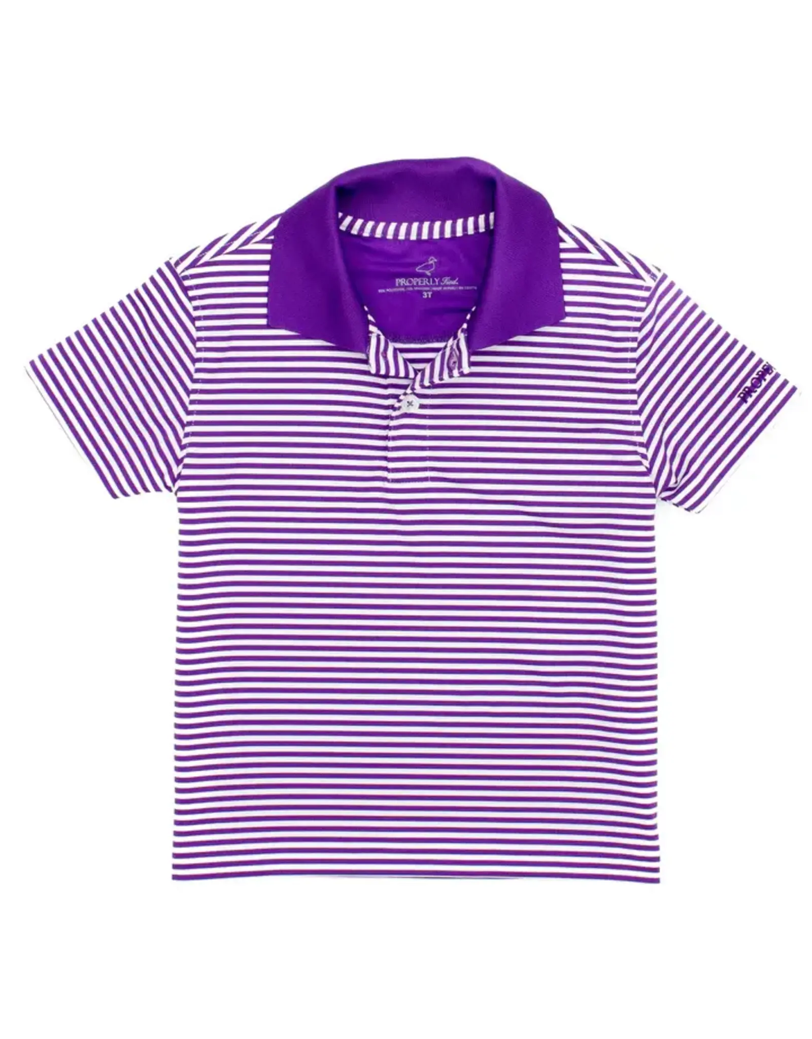 Properly Tied Dallas Performance Polo Purple Stripe