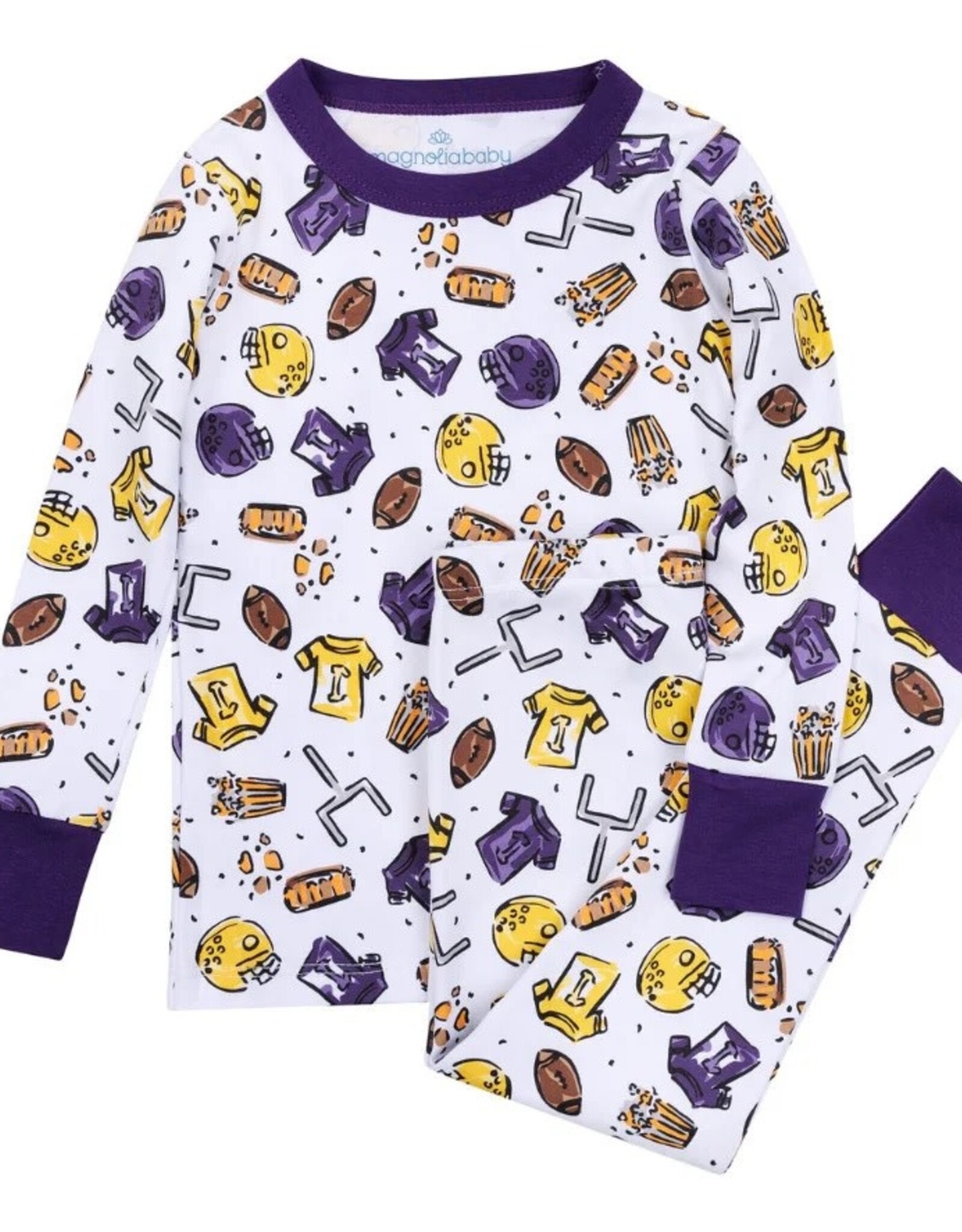 Magnolia Baby Future Draft Picks Toddler Long Pajamas, Purple/Gold