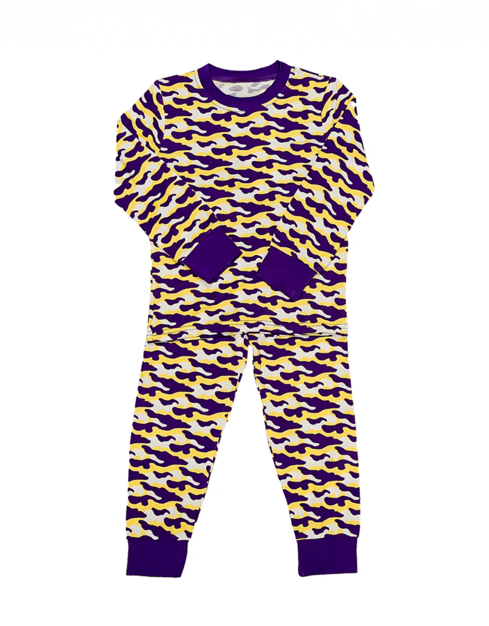 Belle Cher Purple and Yellow Camo Bamboo PJs