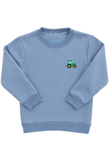 Itsy Bitsy Slate Blue Tractor Pullover