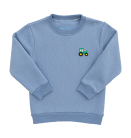 Itsy Bitsy Slate Blue Tractor Pullover