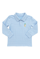 Itsy Bitsy Blue Stripe LS Mallard Polo