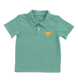 Itsy Bitsy Green Stripe Pumpkin Polo