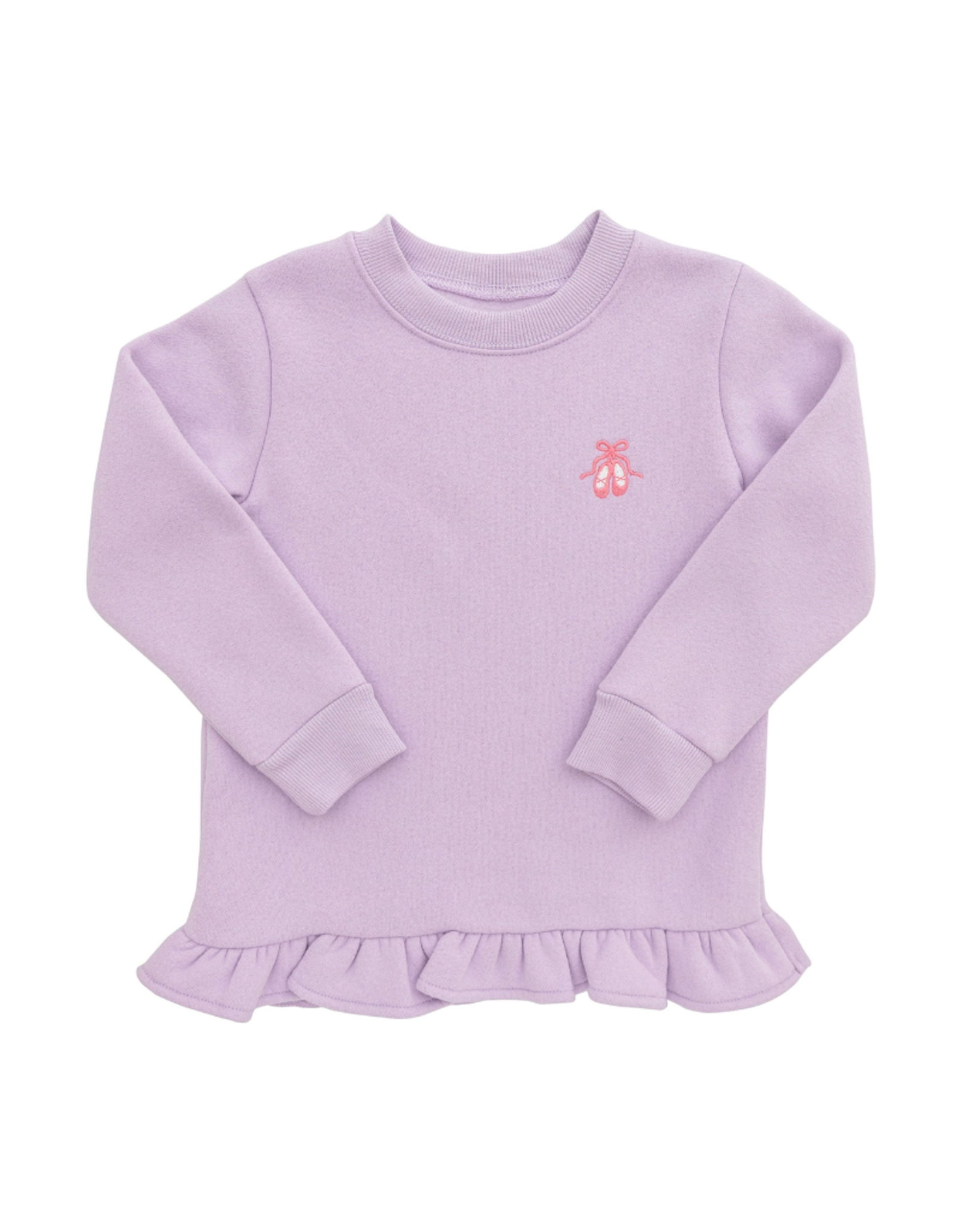 Itsy Bitsy Lavender Ballet Slipper Ruffle Sweatshirt
