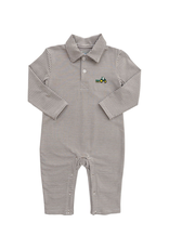 Itsy Bitsy LS Brown Stripe Tractor Polo Romper