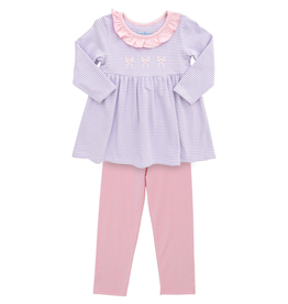 Itsy Bitsy Purple and Pink Bow Legging Set