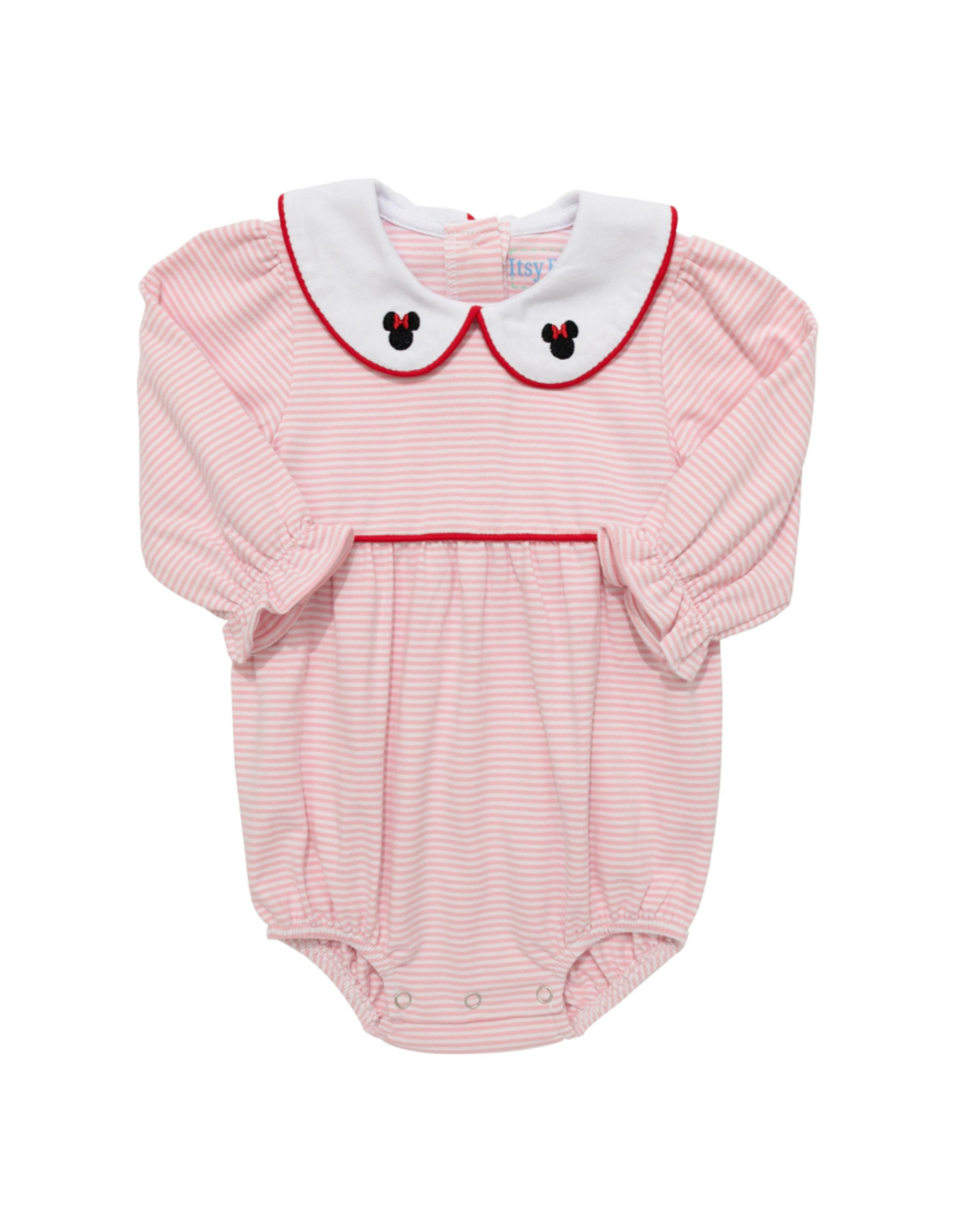 Itsy Bitsy Pink Stripe LS Minnie Mouse Bubble