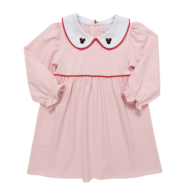 Itsy Bitsy Pink Stripe LS Minnie Mouse Dress