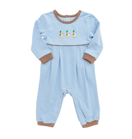 Itsy Bitsy Blue Stripe Mallard Trio Romper