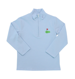 Itsy Bitsy Blue/White Stripe 1/4 Zip Pullover- Golf
