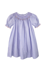 Petit Ami Purple Gingham Smocked Bishop