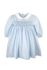 Petit Ami Blue Smocked LS Dress