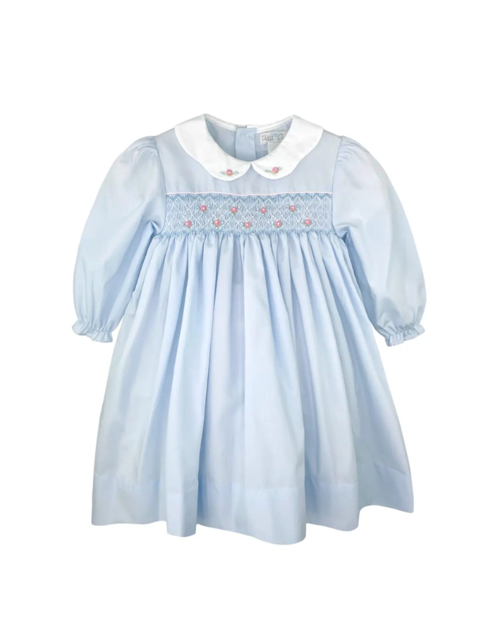 Petit Ami Blue Smocked LS Dress