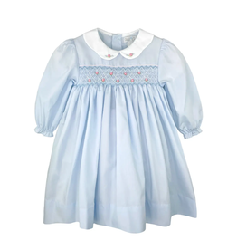 Petit Ami Blue Smocked LS Dress