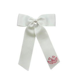 Hallie Sobie Co. Hand Stitched Bow, Pink Jack O'Lantern
